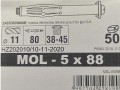 Kołek stalowy MOLLY do płyt karton-gips 5x88 50szt