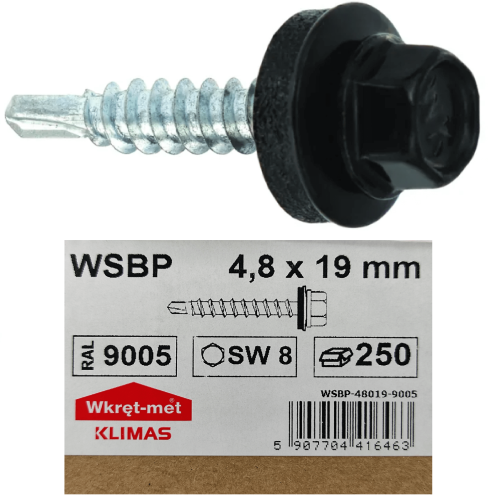 Wkręty farmerskie zszywki 4.8x19 RAL 9005
