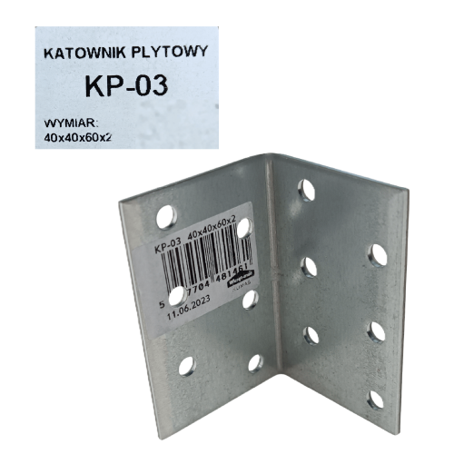 Kątownik płytowy do drewna 40x40x60 mm