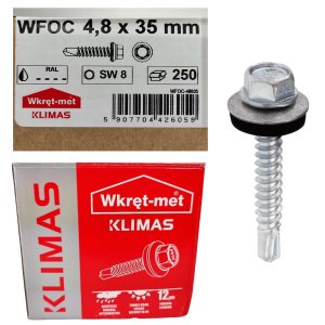 Wkręty farmerskie do metalu 4.8x35 250szt w ocynku