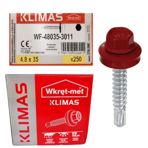 Wkręty farmerskie do metalu 4.8x35 250szt RAL 3011