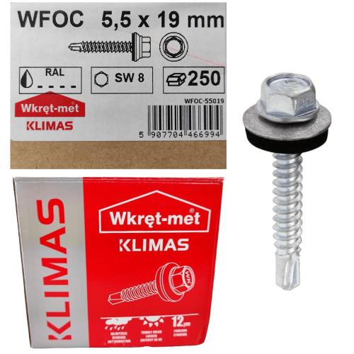 Wkręty farmerskie do metalu w ocynku 5,5x19