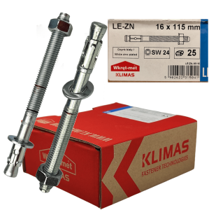 Kotwy mechaniczne do betonu 16x115mm LE-ZN Klimas 25 szt.