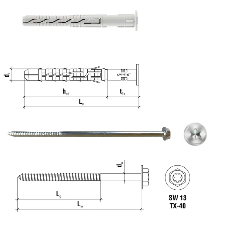 Kołki rozporowe na klucz TORX