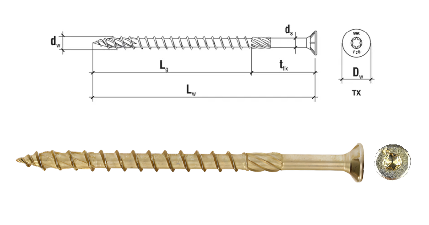 Wkręty ciesielskie do drewna KMWHT