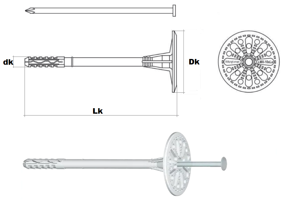 Łącznik wbijany z trzpieniem stalowym
