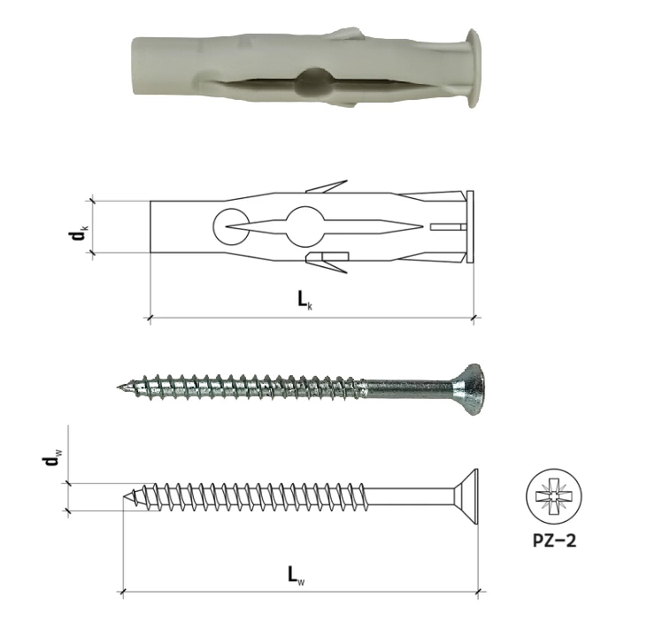 Kołki rozporowe uniwersalne