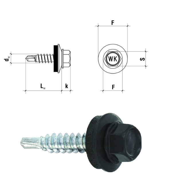 Zszywki do blach kolor szary antracyt