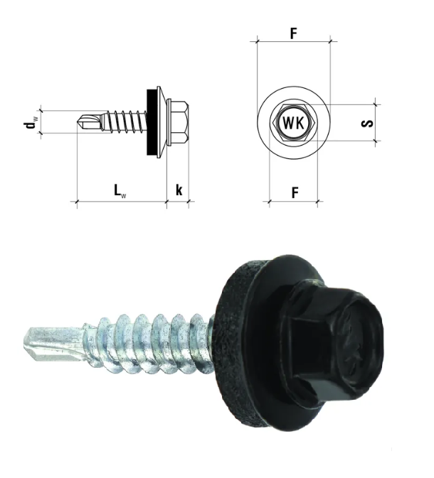 Zszywki do blach RAL 9005