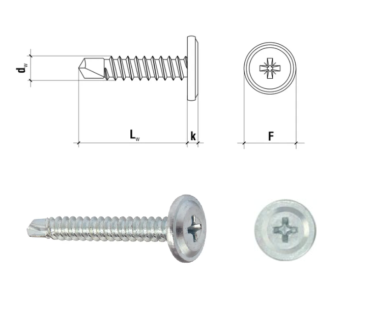 Wkręty samowiercące z łbem podkładkowym